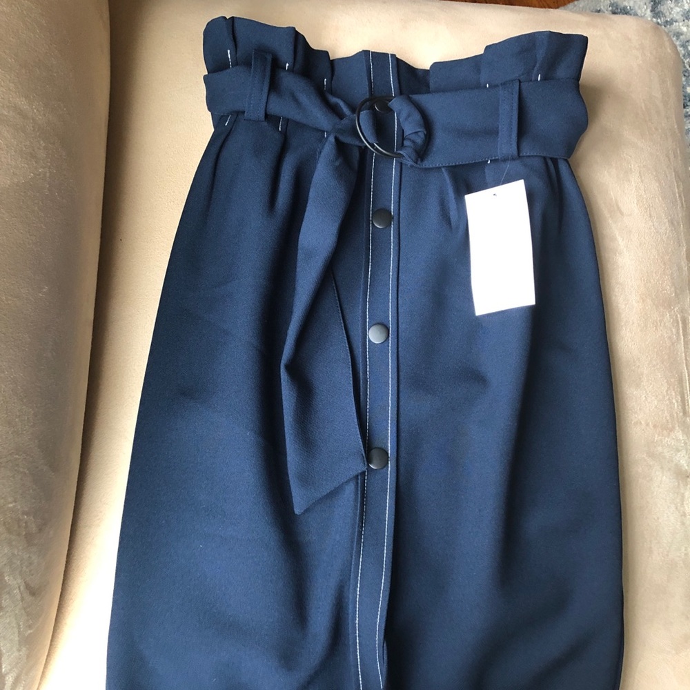 Zara midi skirt with belted waist